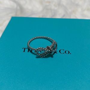 COPY - Tiffany & Co sterling silver bow ring sz 7.5 - Authentic